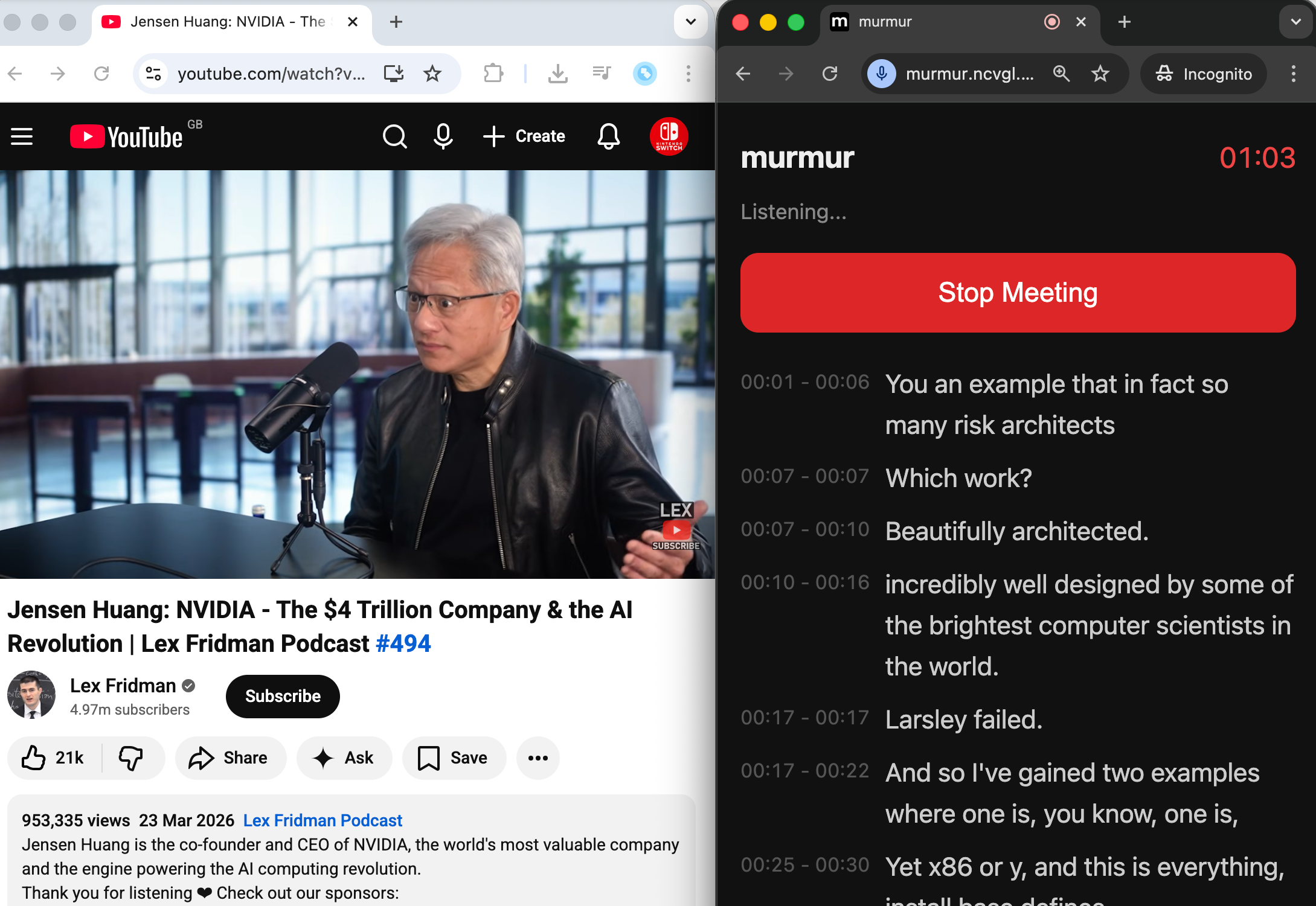Murmur: Free Meeting Transcription